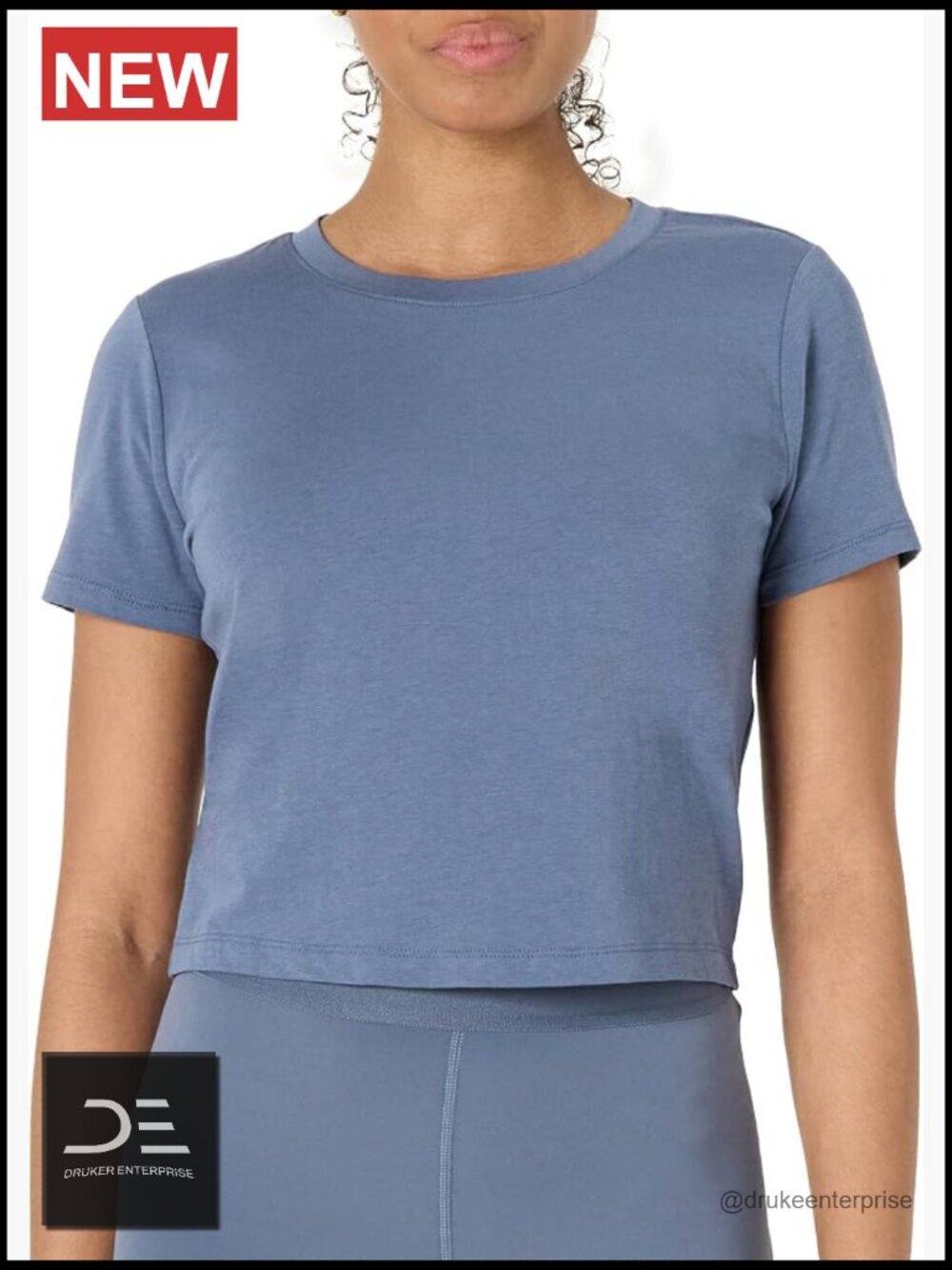 Women's Active Soft Cotton Modal Crop T-Shirt Crewneck Short Sleeve Yoga